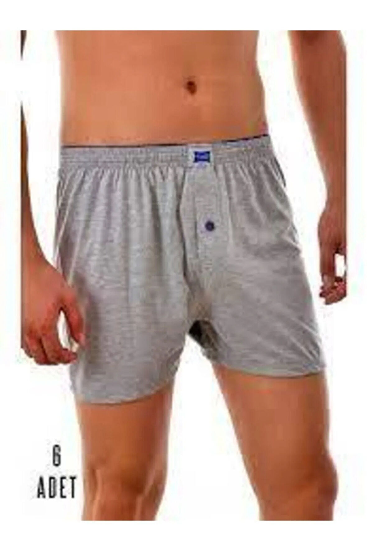 Erkek Penye Düz Boxer 6 Adet