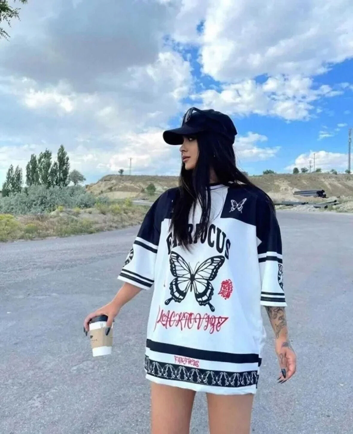 RAPHA Dijital Baskılı Tshirt - Siyah