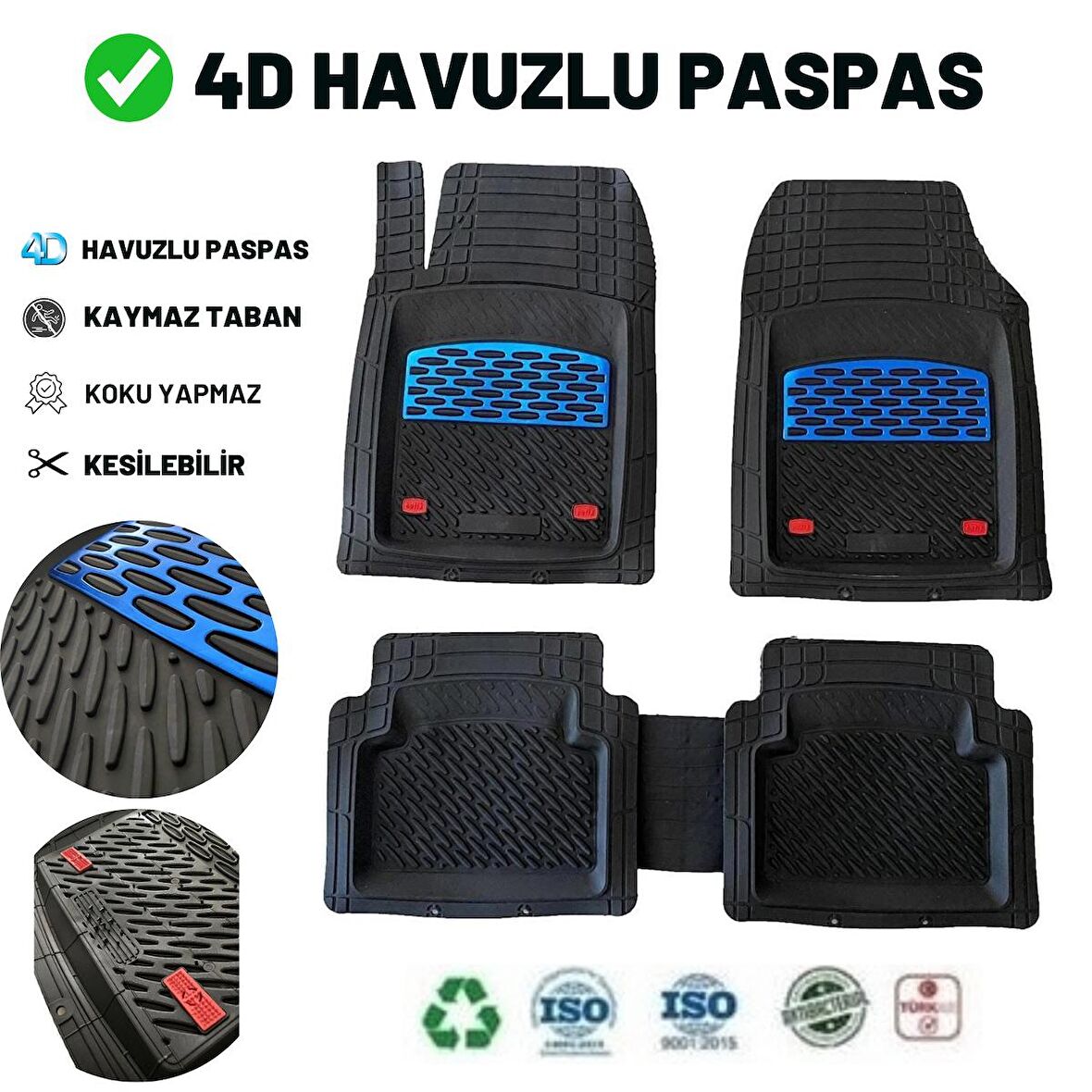 Skoda Kamiq 2021 4D HAVUZLU ÜNİVERSAL YENİ NESİL PRO PASPAS SİYAH - MAVİ