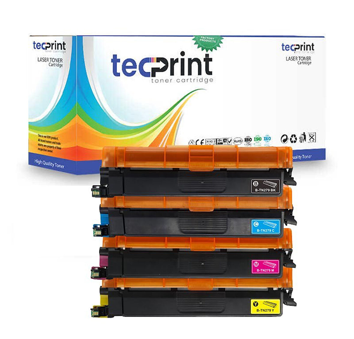 Tecprint Brother TN279XL CMYK Yüksek Kapasiteli Çipli Toner Takımı