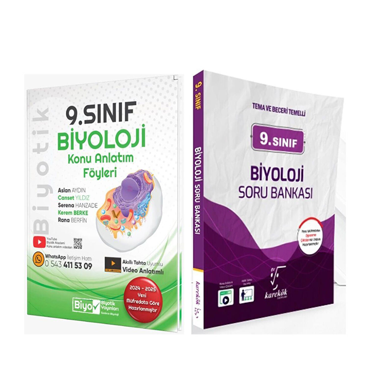 Biyotik 9. Sınıf Biyoloji Konu Anlatım Föyü ve Karekök Soru Bankası Seti 2 Kitap