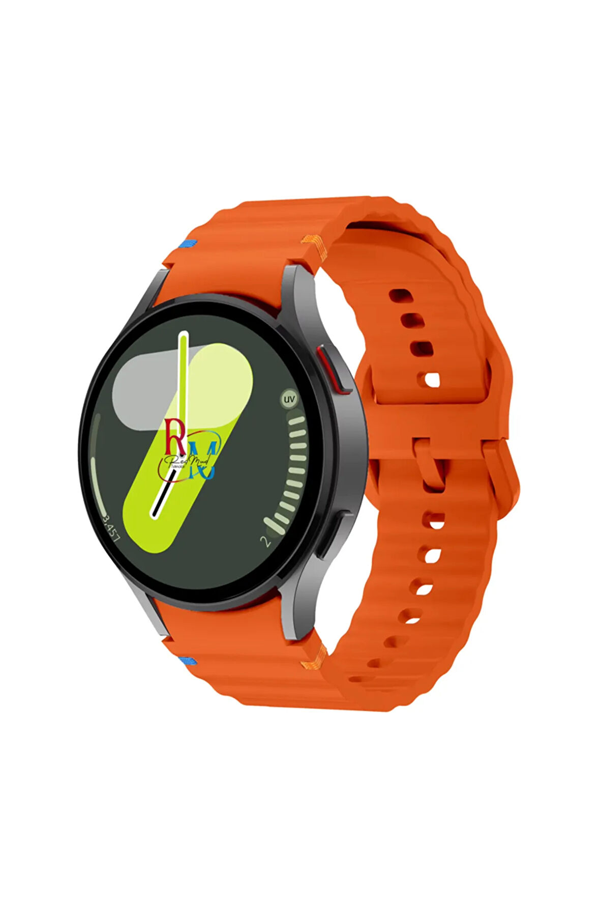 Samsung Galaxy Watch 7 44 mm İle Uyumlu Kavisli Spor Silikon Kordon