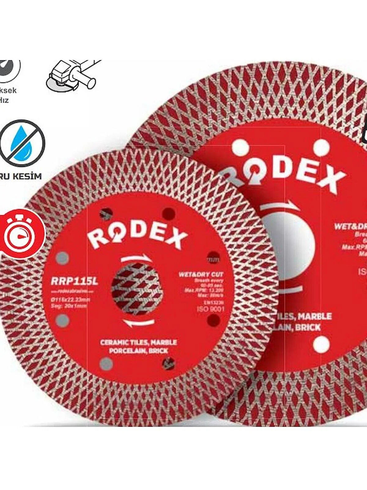 Rodex 115MM KURU ISLAK KESİMLİ DEV BÖLÜMLÜ AGRESİF ELMAS TESTERE BIÇAĞI (RRP115L)