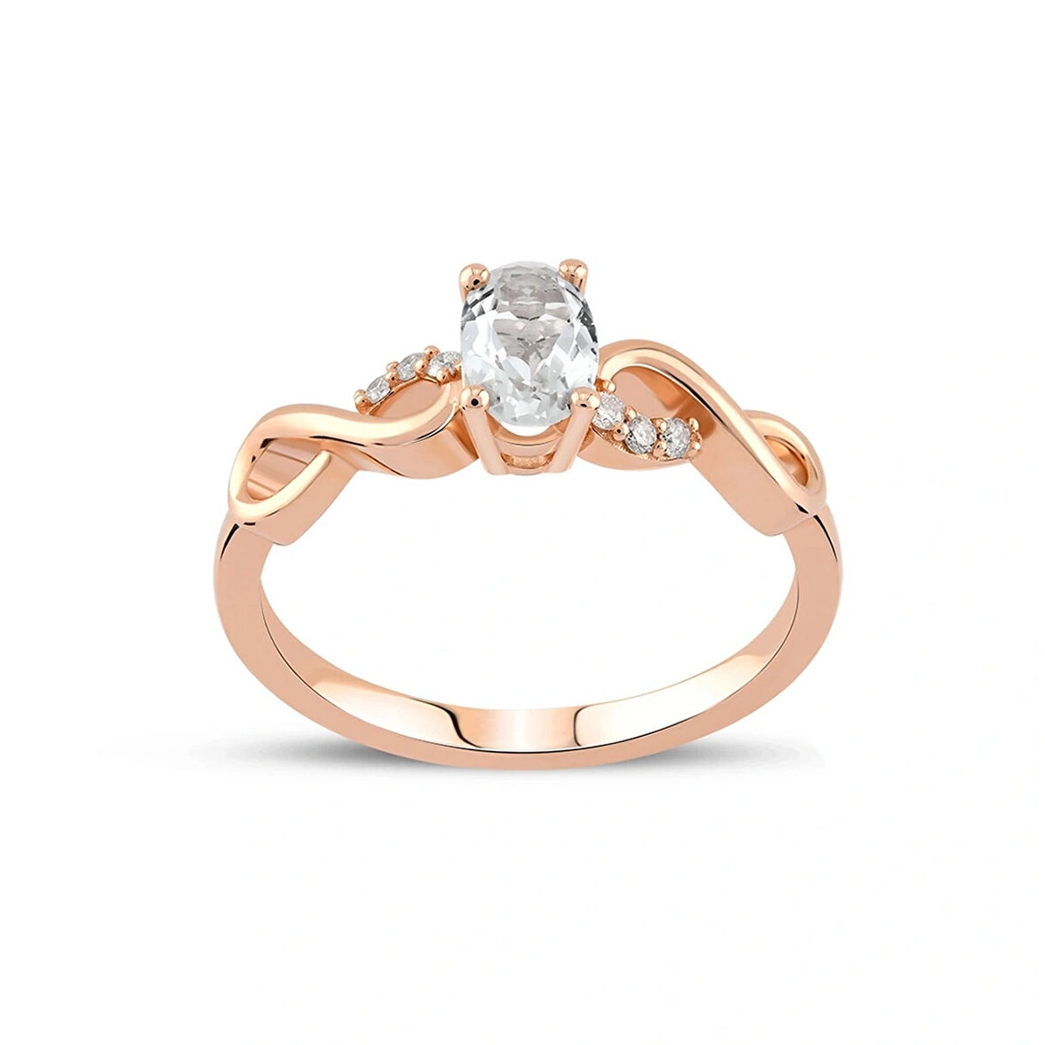 Topaz ve Pırlanta Taşlı Altın Yüzük – Whisperline