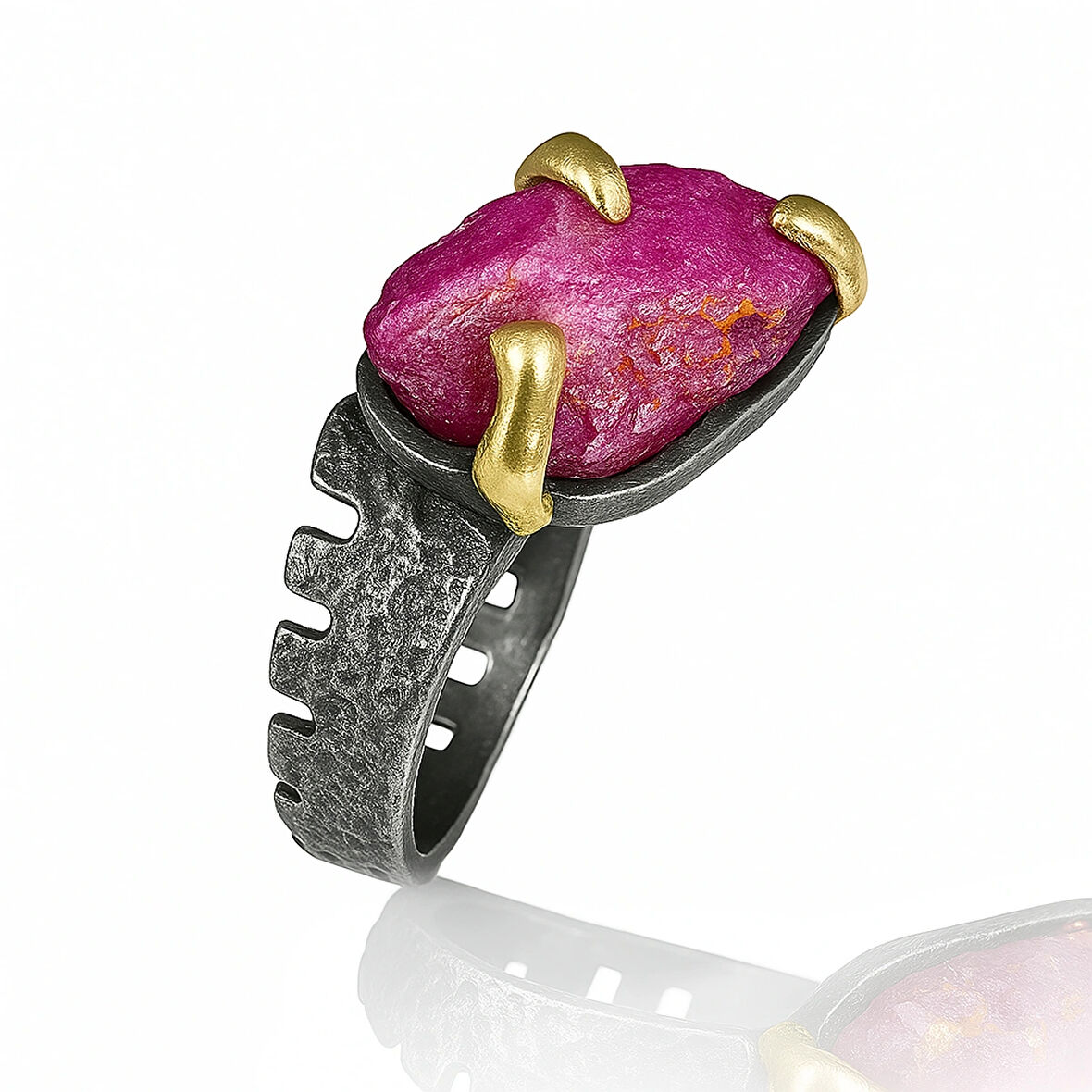 Ham Yakut Taşlı Gümüş Yüzük – Bloodroot