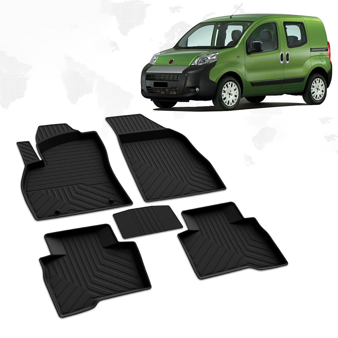 Fiat Fiorino 4D Havuzlu Paspas Siyah 2008-2017 A+Kalite