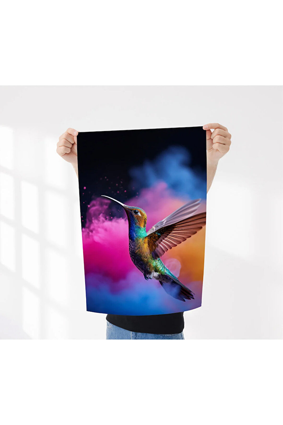 Çerçevesiz Poster, Dijital Baskı Kağıt Poster Sinek Kuşu "momo"