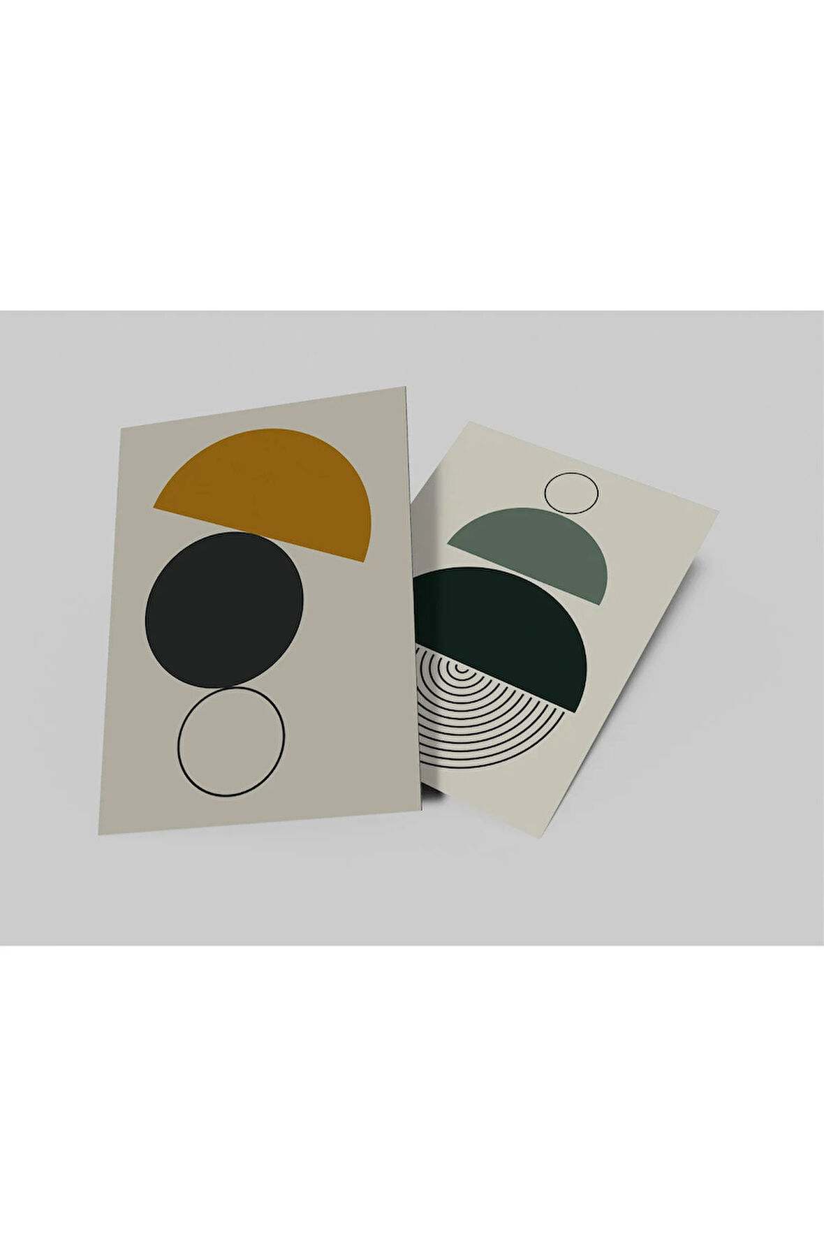 İkili Çerçevesiz Poster, Dijital Baskı Soyut Daireler Temalı, Soyut, Ev, Ofis, Mutfak Dekorasyon