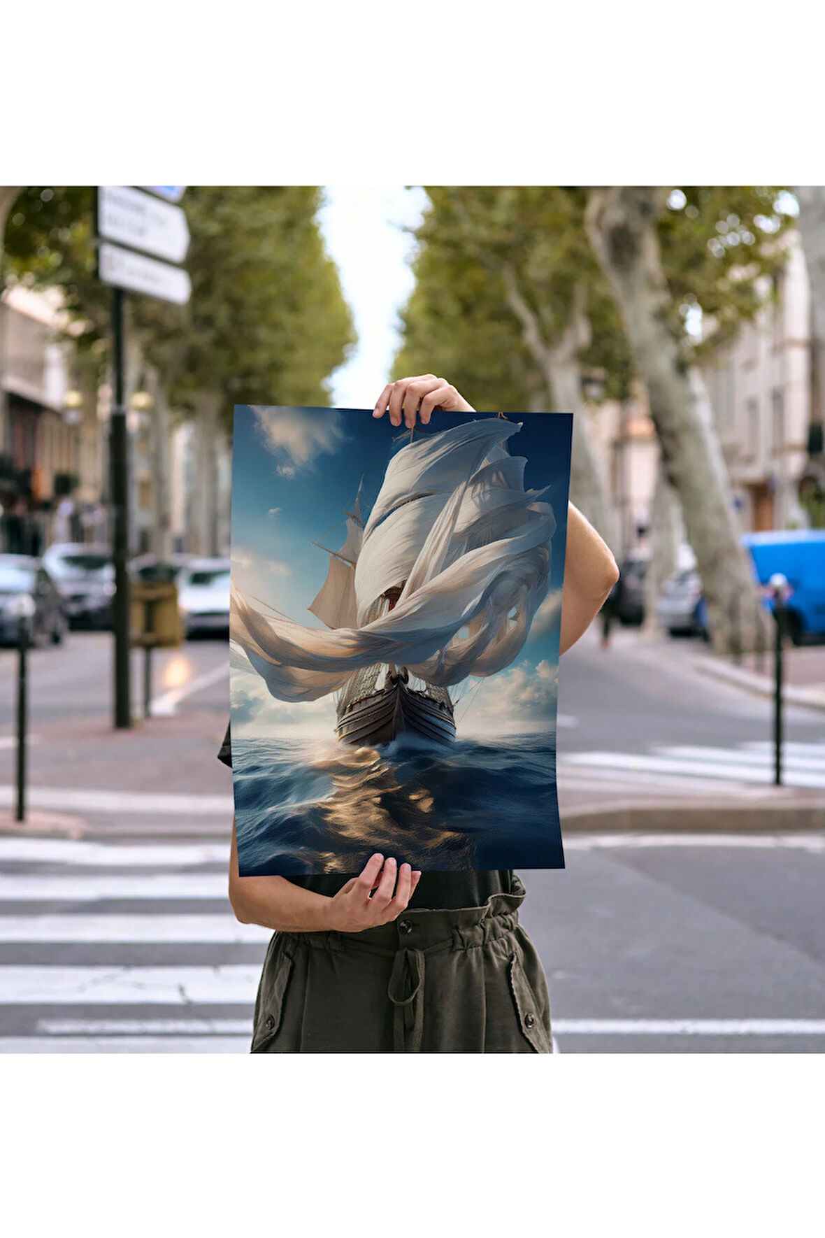 Çerçevesiz Poster Soyut Gemi - Dijital Baskı - Gemi Temalı Poster