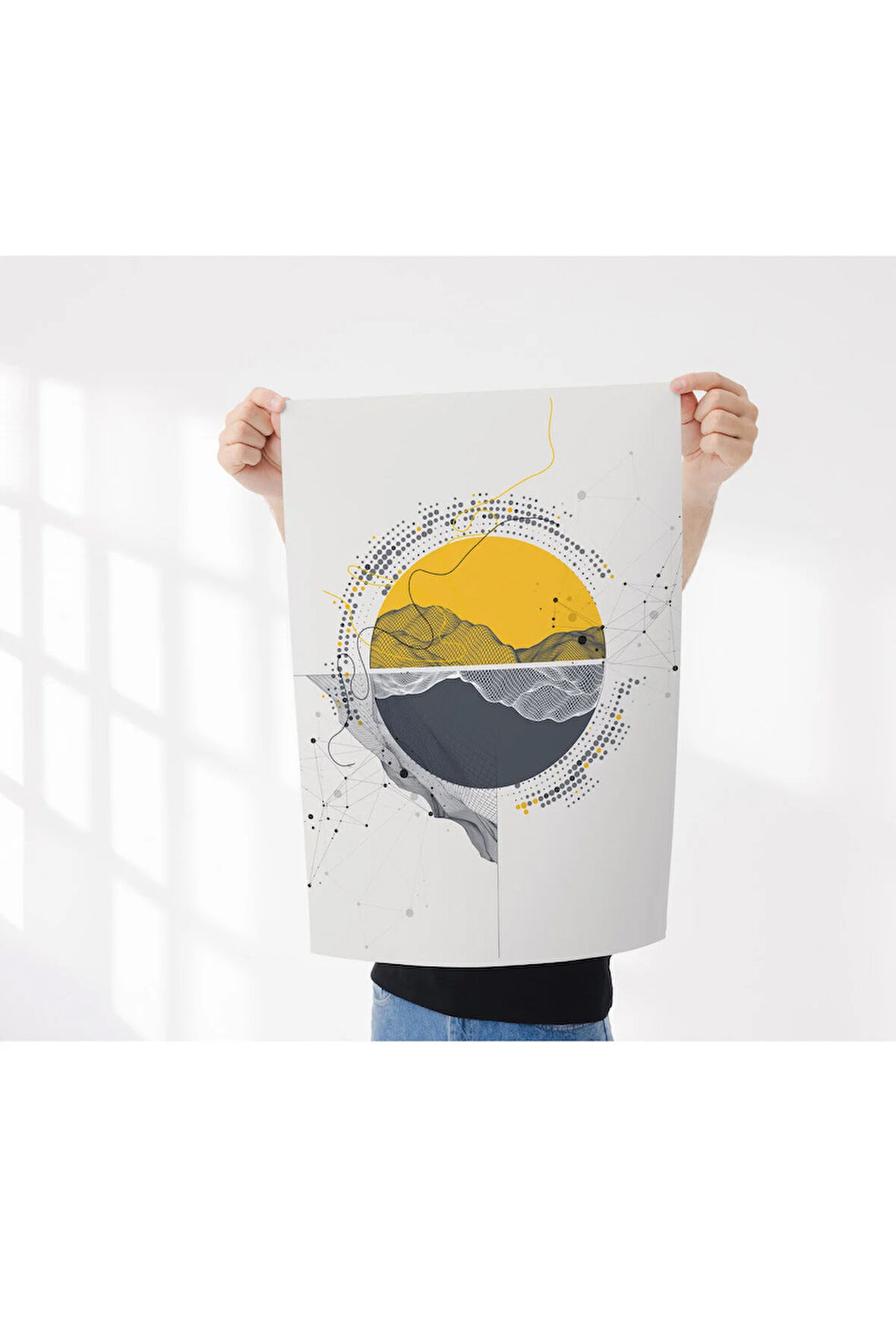 Çerçevesiz Poster, Dijital Baskı Dijital Dünya Temalı Poster, Ofis, Mutfak Dekorasyon