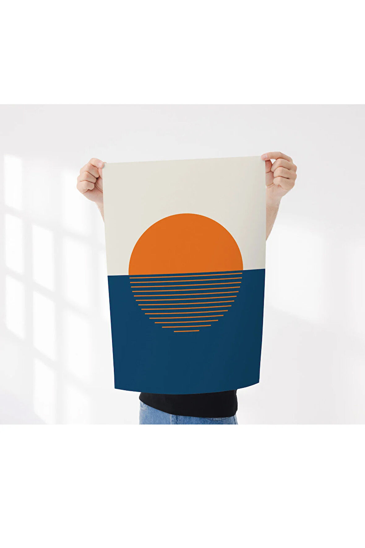 Çerçevesiz Poster, Dijital Baskı Soyut Turuncu Daire Poster, Minimal, Ev, Ofis, Mutfak Dekorasyon