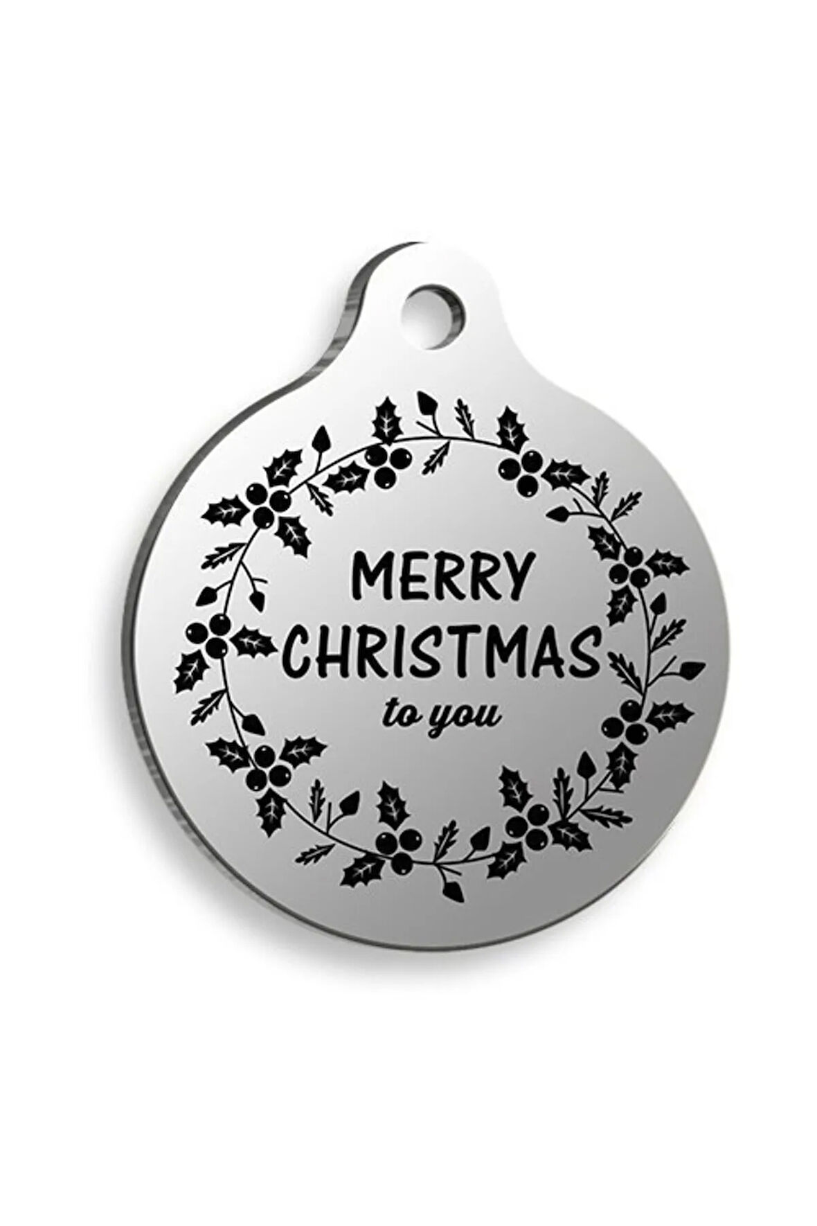 Christmas Serisi Merry Xmas to You Yuvarlak Kedi ve Köpek Künyesi Medium: 3 cm.