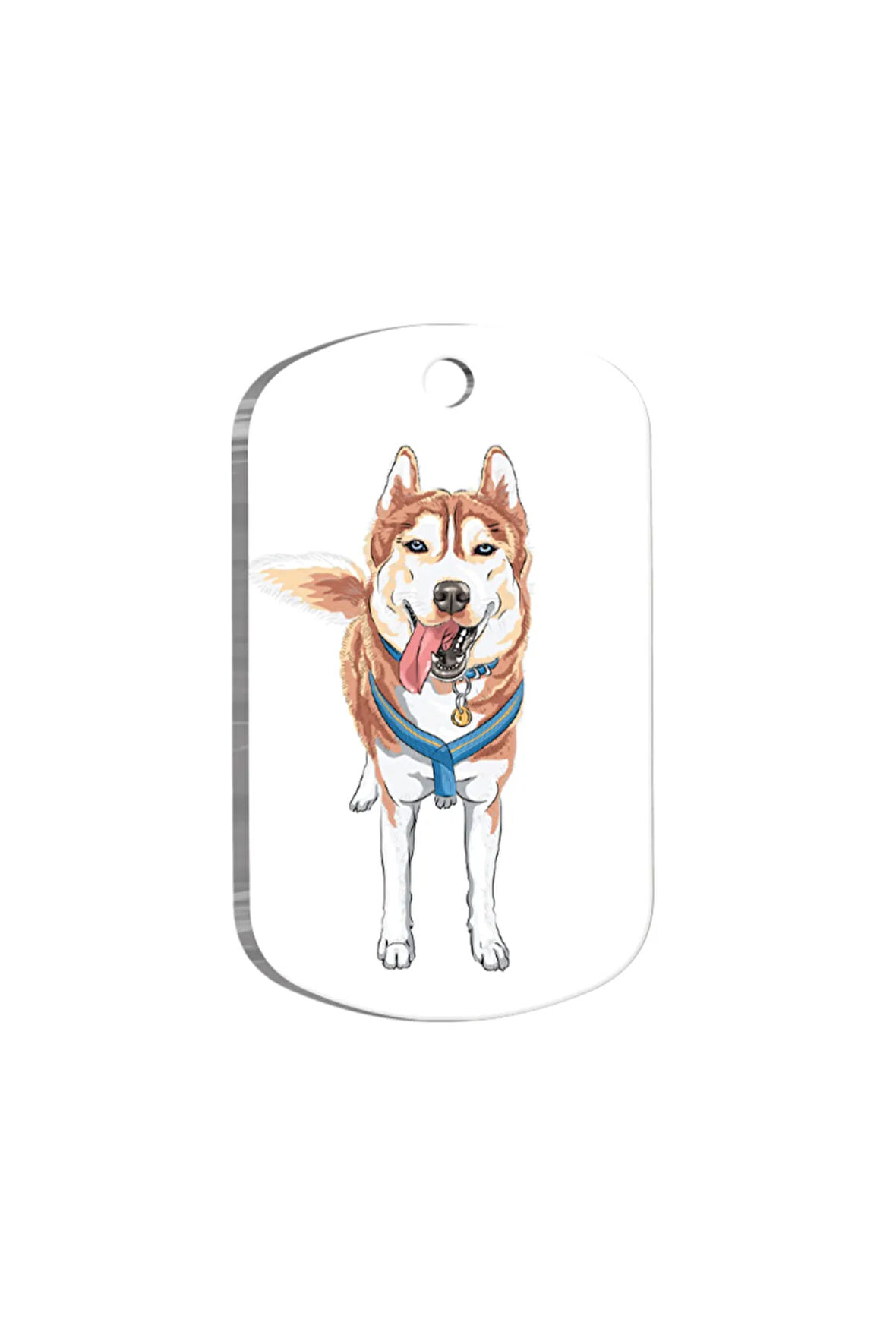 Siberian Husky Resimli Köpek Künyesi Small 2 x 3,5 cm