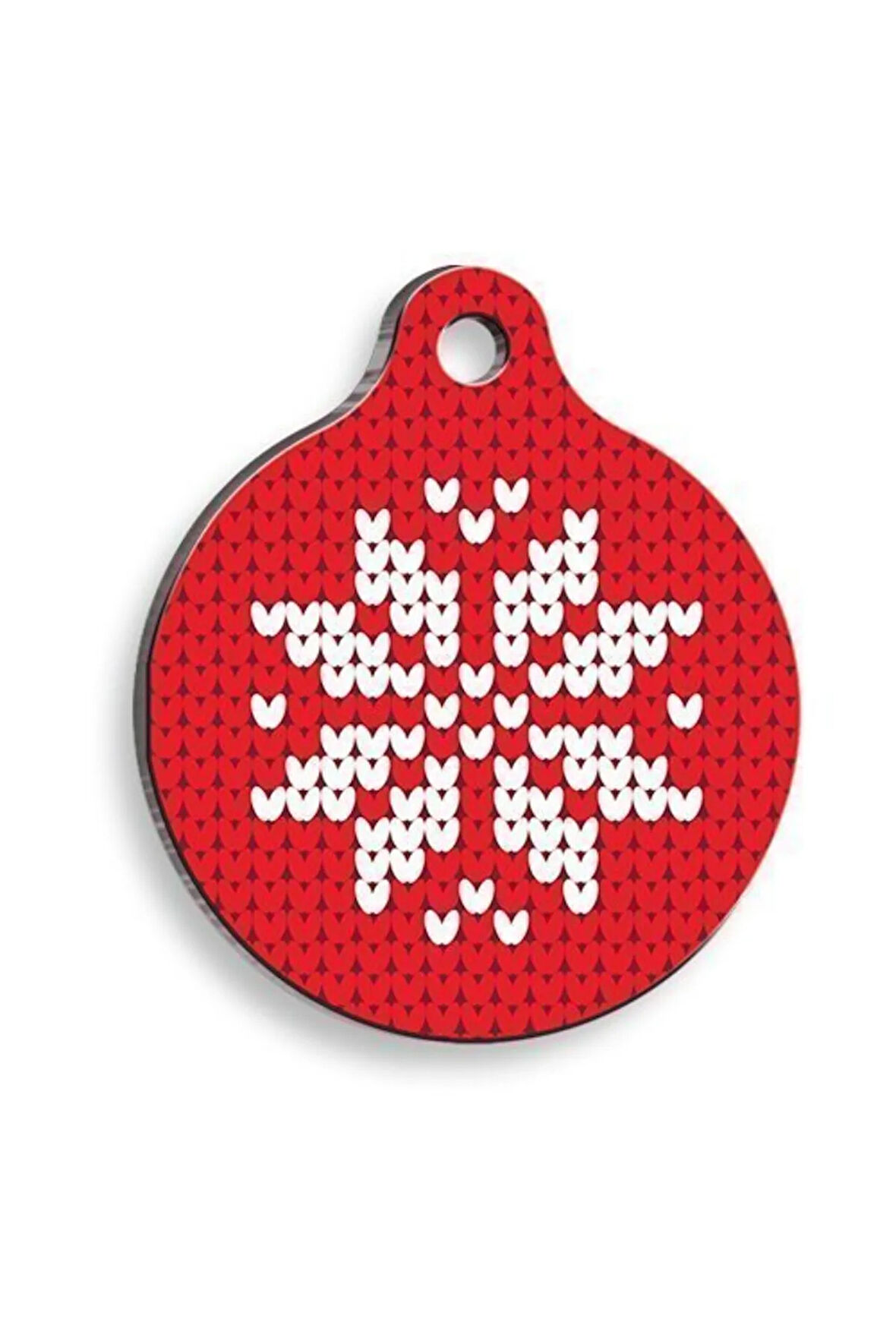 Christmas Serisi Pixel Snow Yuvarlak Kedi ve Köpek Künyesi Small: 2,5 cm.