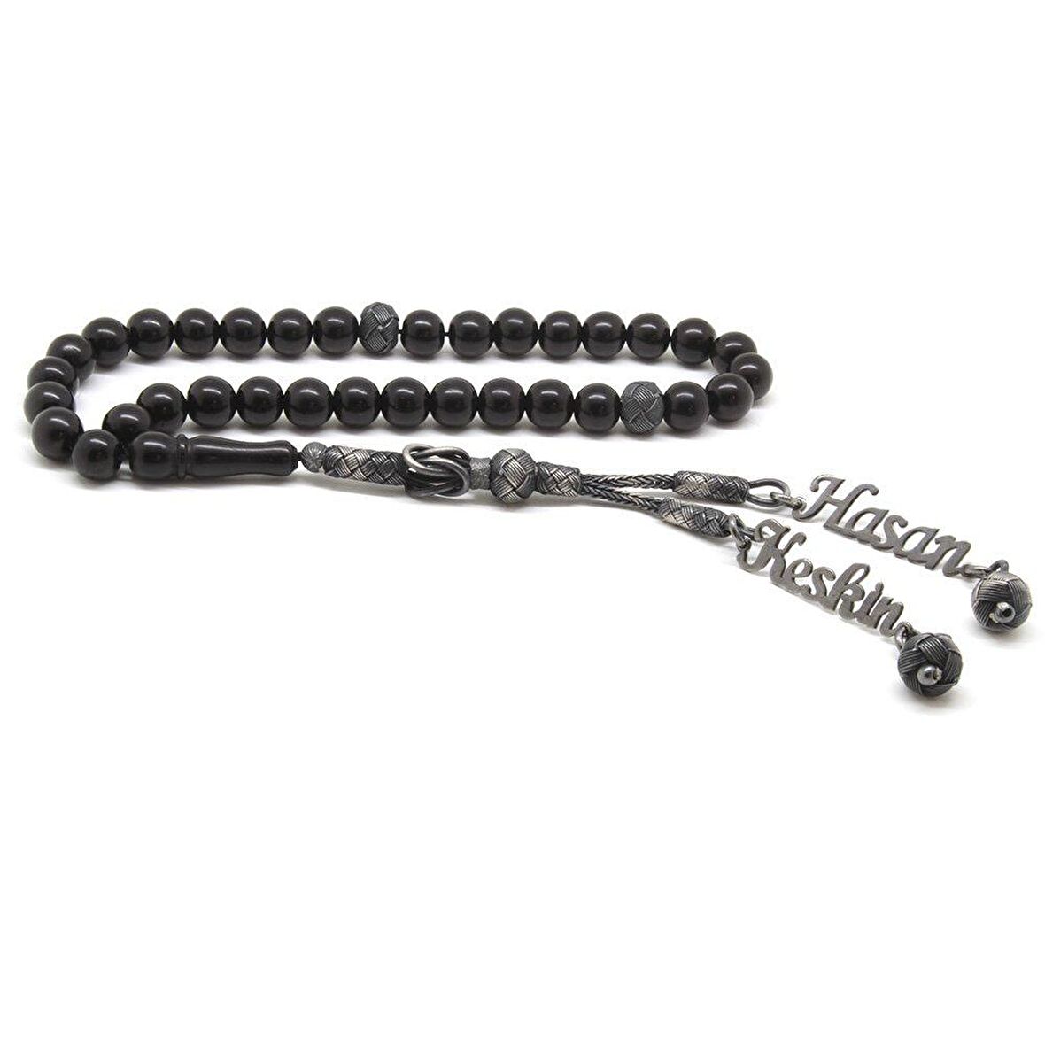 1000 Ayar Gümüş Kazaz Püsküllü Küre Kesim İsim Yazılı Rus Oltu Tesbih