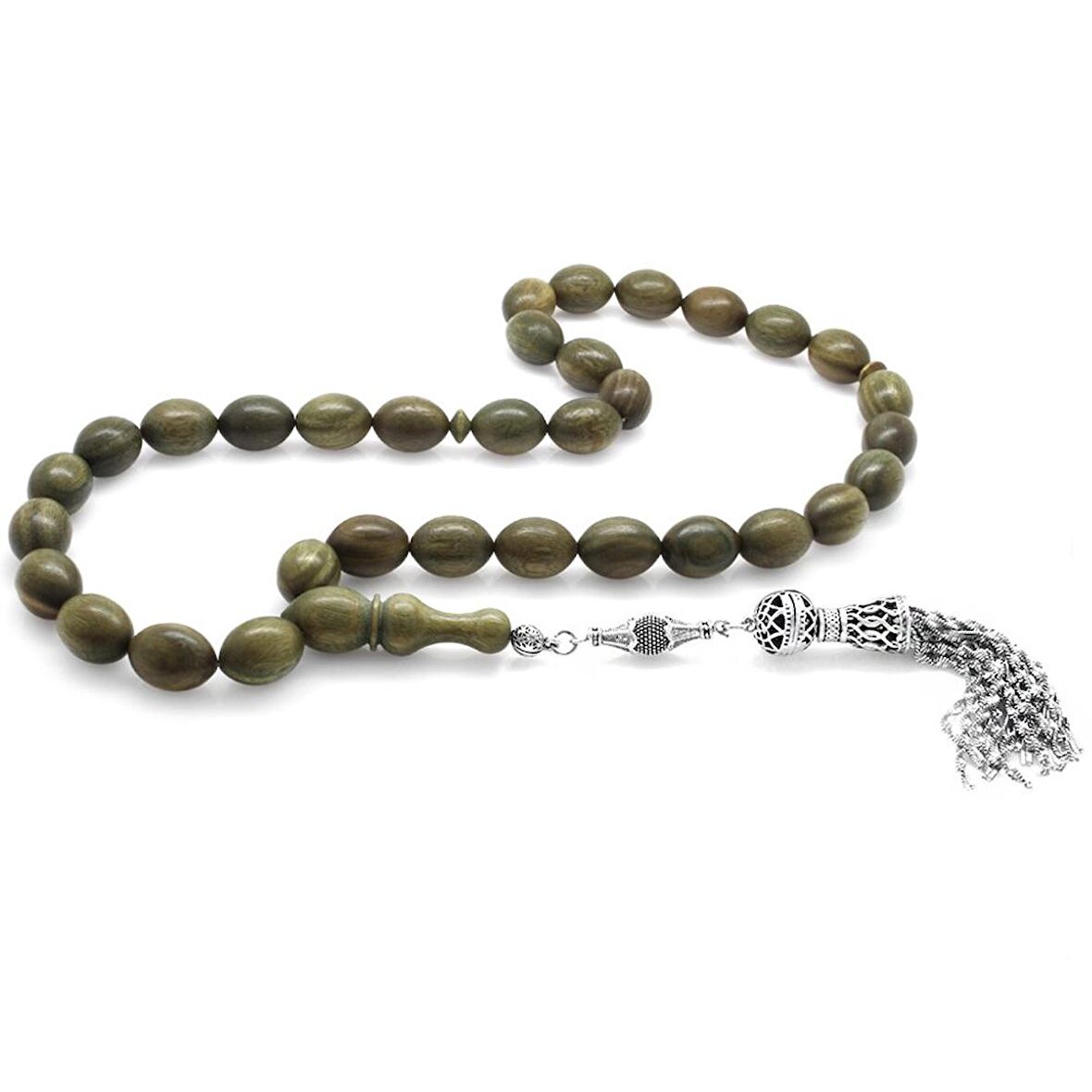 Kararmaz Metal Püsküllü Arpa Kesim İri Boy Kolleksiyonluk Pelesenk Tesbih