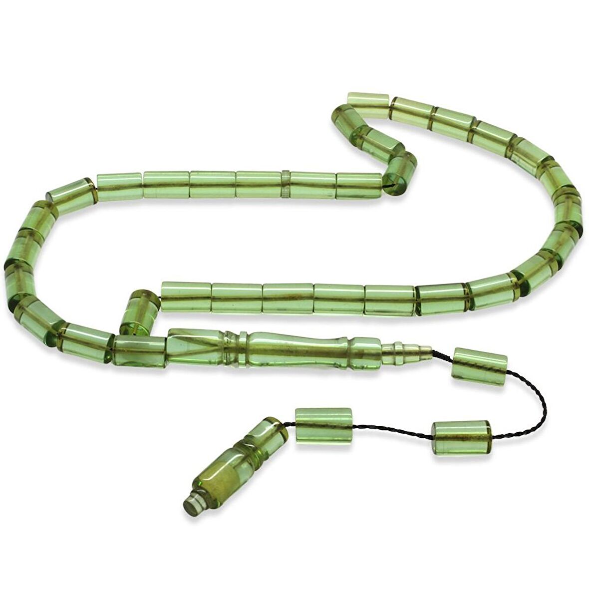 Sistemli Kesme Kesim Su Yeşili Ateş Kehribar Tesbih