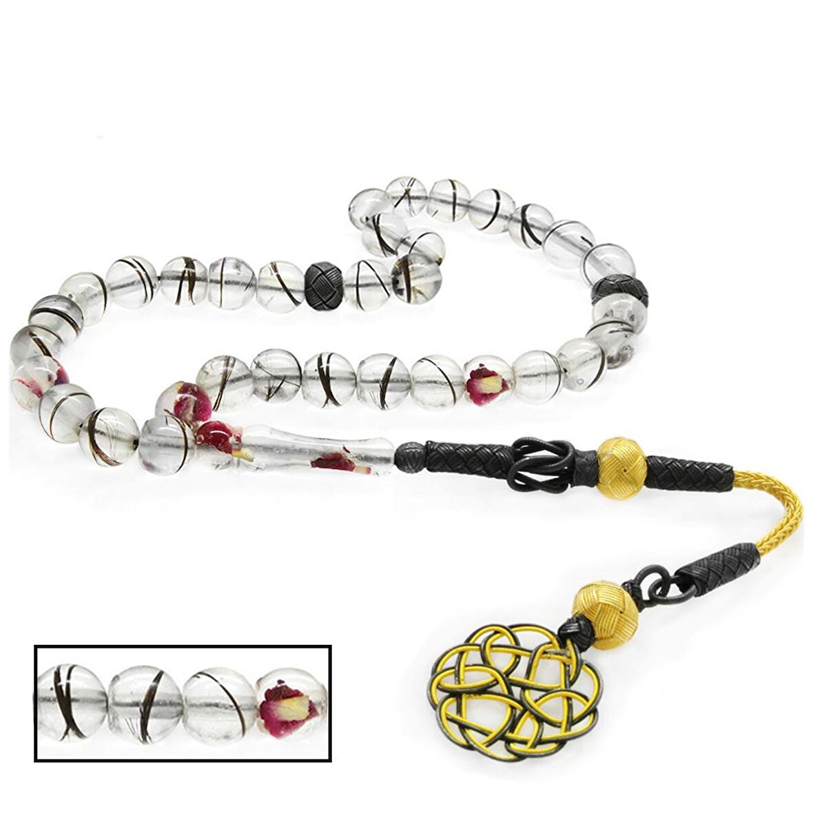 1000 Ayar Gümüş Kazaz Püsküllü Küre Kesim Kişiye Özel Saç Teli İçerir Tesbih