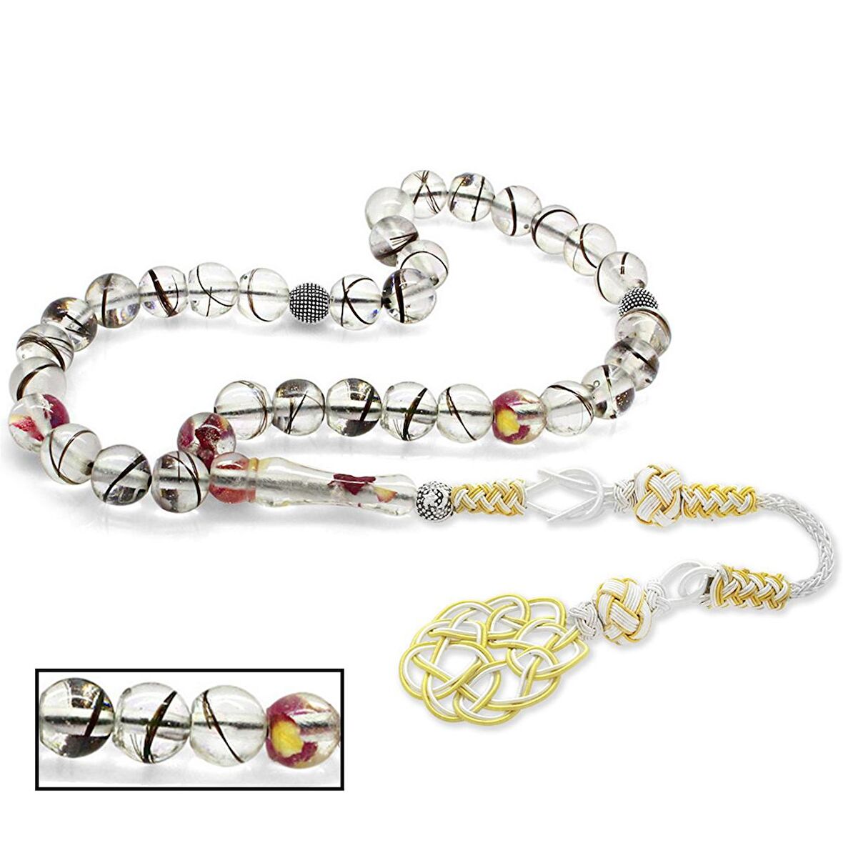 Bakır Kazaz Püsküllü Küre Kesim Kişiye Özel Saç Teli İçerir Tesbih