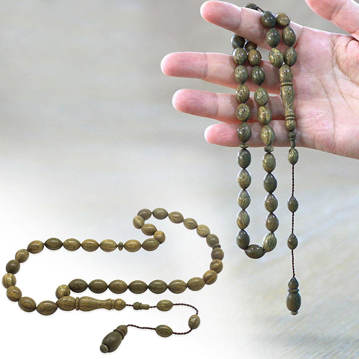 Sistemli Arpa Kesim Açık Kahverengi Pelesenk Tesbih