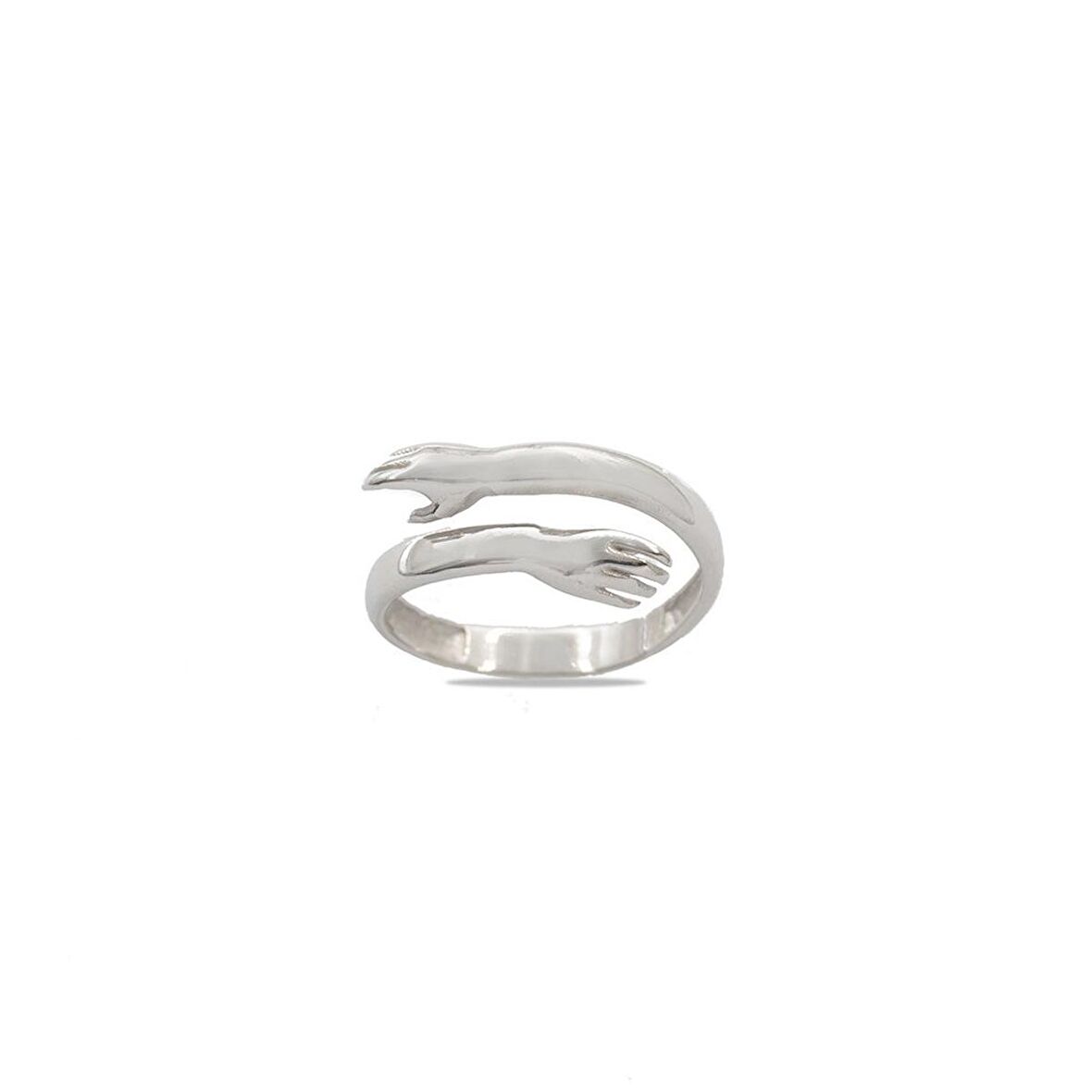 Anne-Bebek Eli Detaylı Silver Renk Free Size 925 Ayar Gümüş Kadın Yüzük
