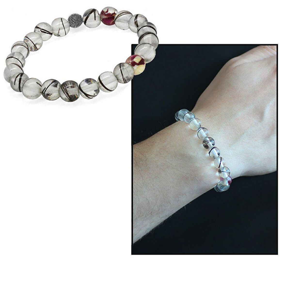 Kişiye Özel Saç Teli İçerir Erkek Bileklik