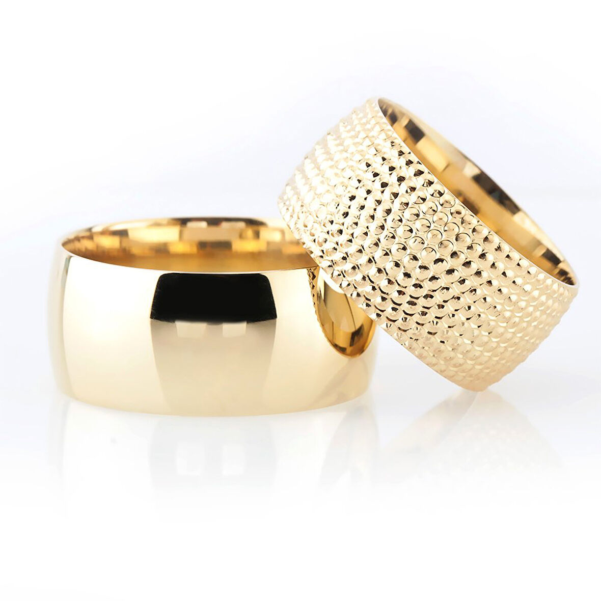 Klasik Model Yoğun İşlemeli 925 Ayar Gümüş Çift Alyans