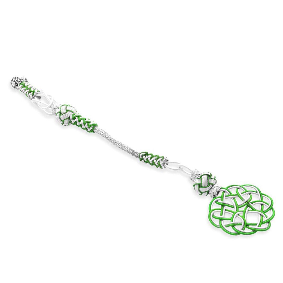 Yeşil-Beyaz Renk Bakır Kaplama Kazaz Püskül