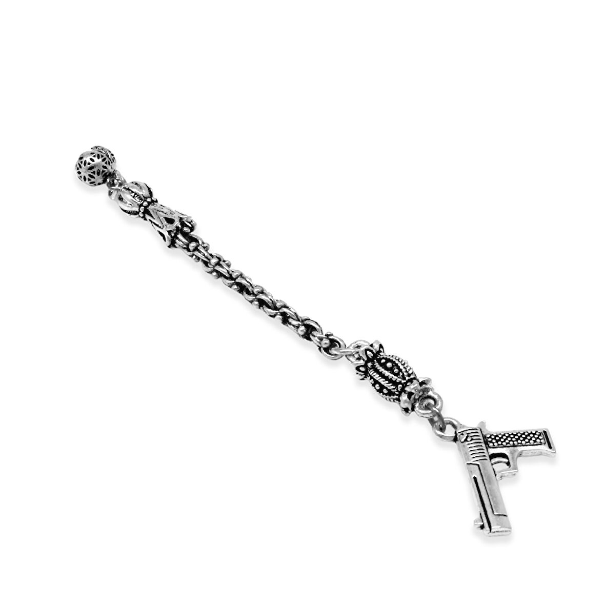 Tabanca Temalı Arnavut Zincirli Tek Kamçılı Kararmaz Metal Püskül