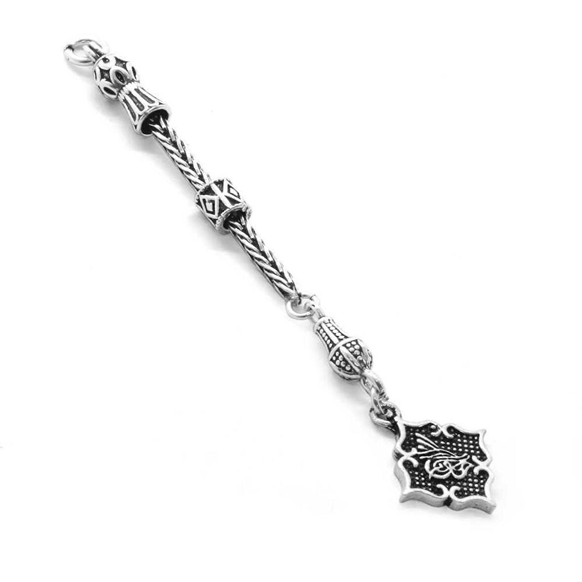 Tuğra Tasarım Kalın Zincirli 925 Ayar Gümüş Püskül