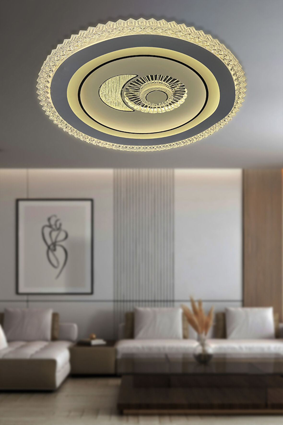 Luna Plafonyer Kumandalı Led Avize
