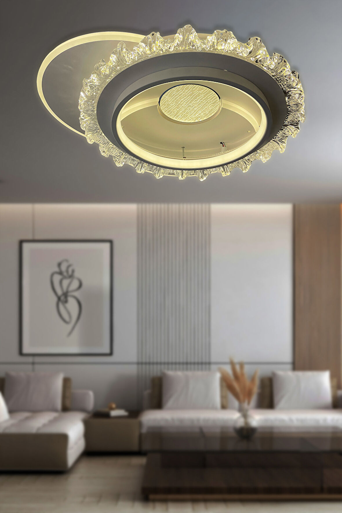 Bianca Plafonyer Kumandalı Led Avize