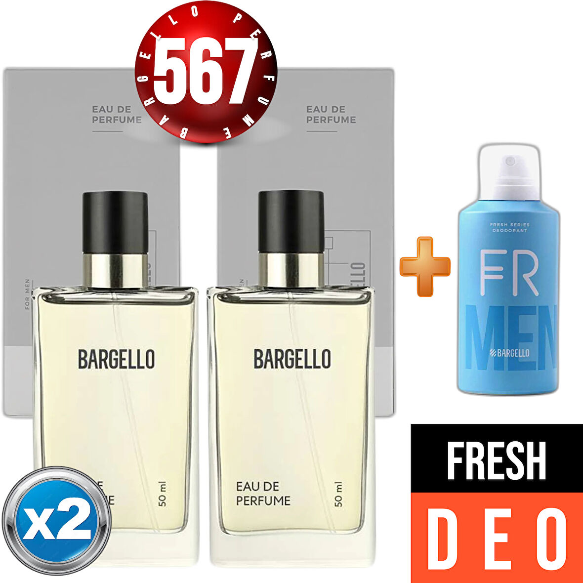 567x2(2adet) Fresh 50 Ml Edp + Fresh Erkek Deodorant 150 Ml