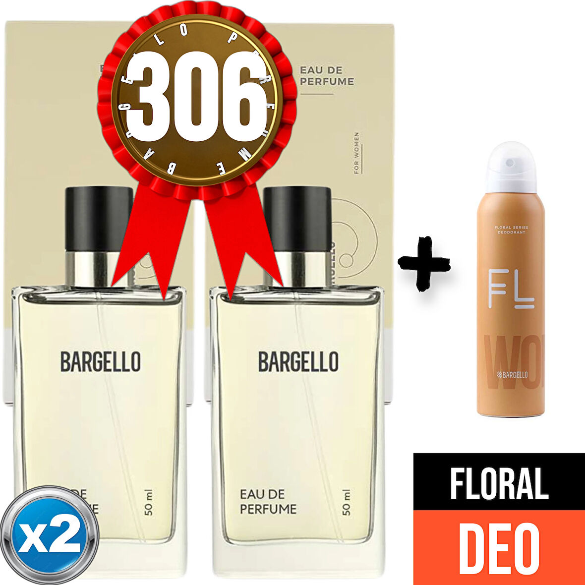 Parfüm 306x2(2Adet) Floral 50 ml + Floral Deodorant 150 ml RSAF941