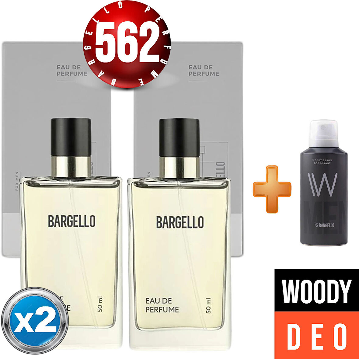 Parfüm 562x2(2adet) Woody Erkek 50 Ml + Woody Deodorant Erkek150 Ml
