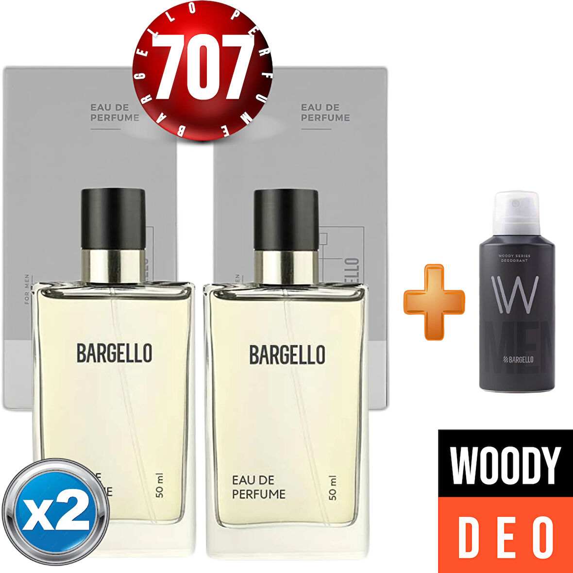 Parfüm 707x2(2adet) Woody Bay 50 Ml + Woody Deodorant Bay 150 Ml