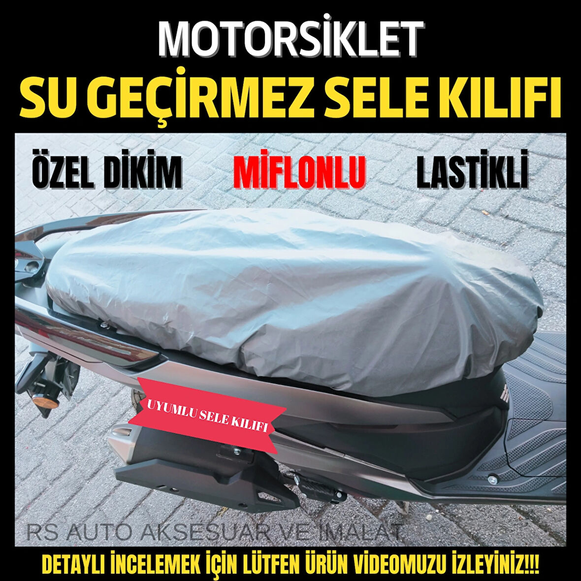 Mondial 100 SFC Exclusive UYUMLU MOTORSİKLET SELE KILIFI SU GEÇİRMEZ KILIFI