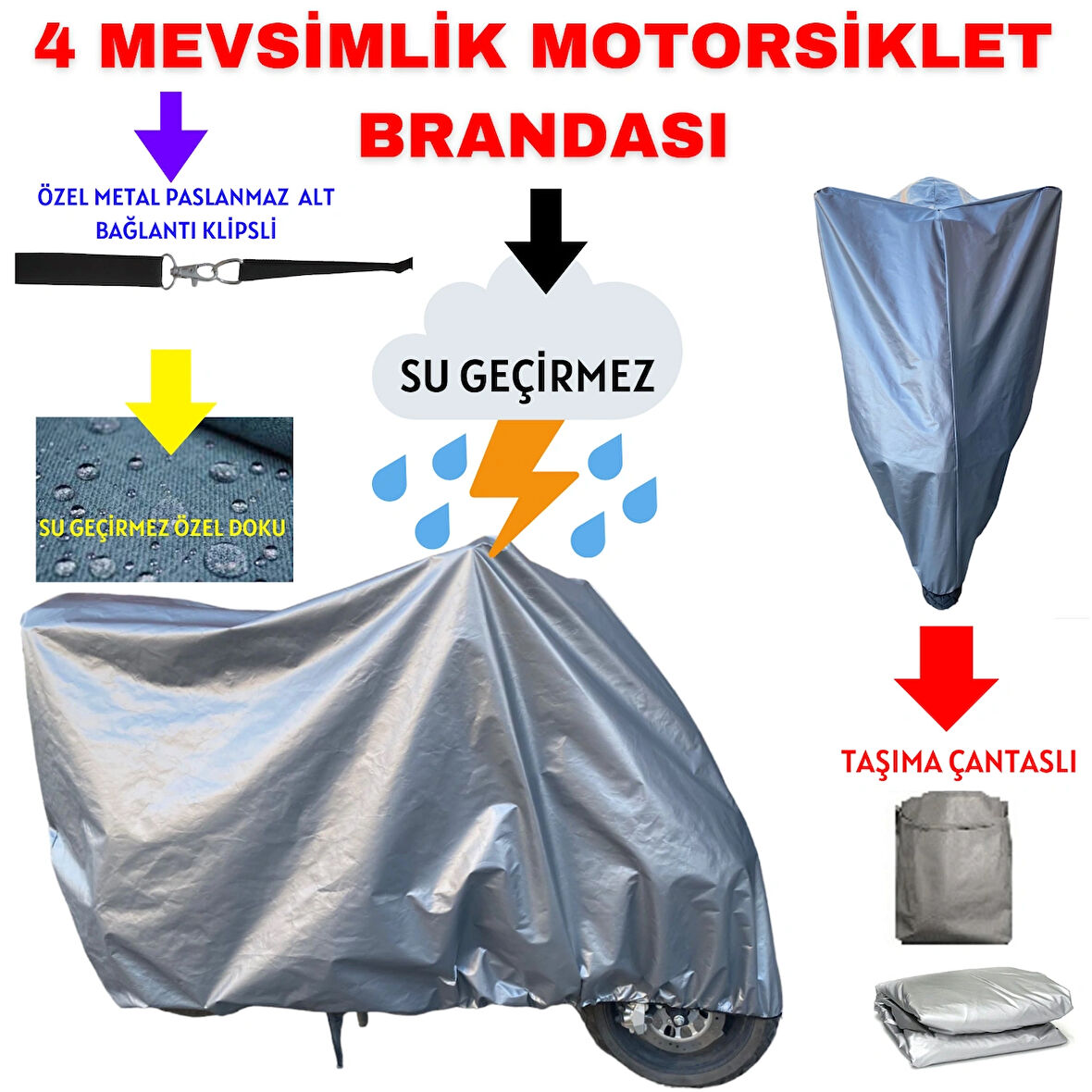 Asya Elegant 150 Uyumlu Motosiklet Brandası - Branda / Koruyucu Kılıf