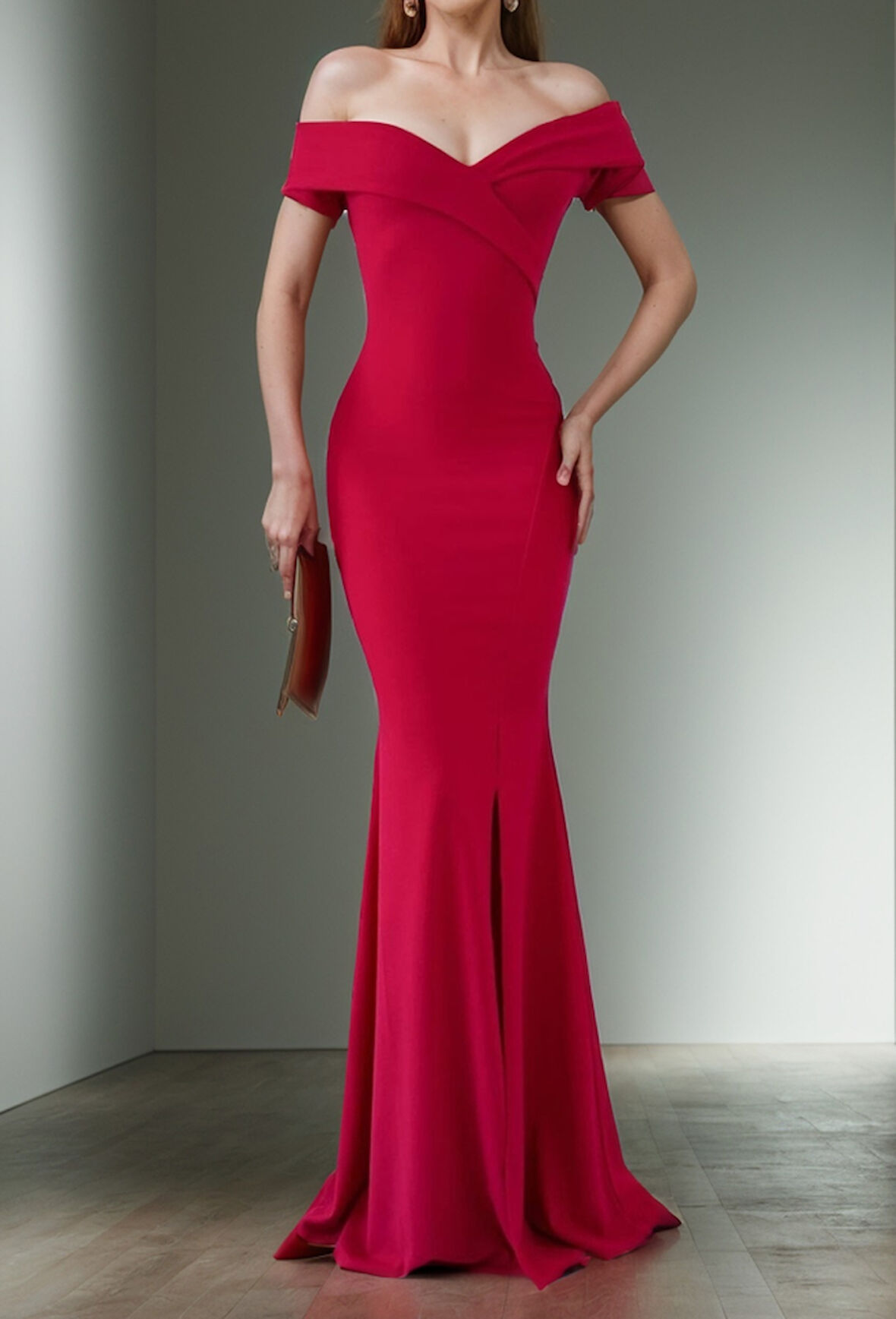 Rose's Boutiqe All About Women Kadın Dalgıç Kumaş Kayık Yaka Ve Dekolte Detaylı Elbise