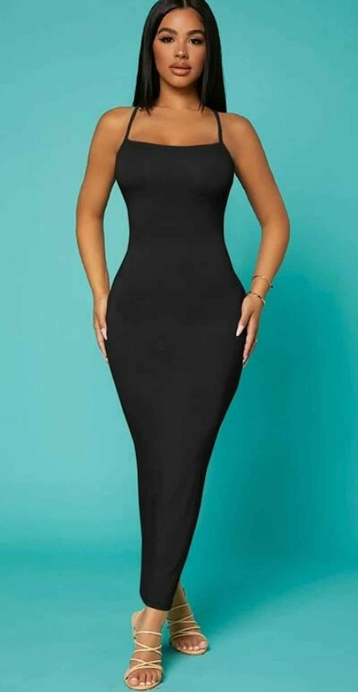 Rose's Boutiqe All About Women Kadın Maxi Boy Askılı Elbise