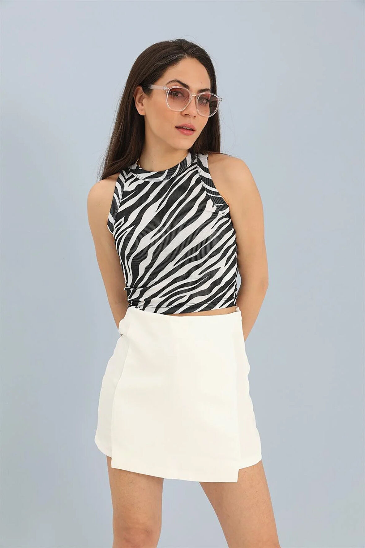Rose's Boutiqe All About Women Atlet Geniş Biyeli Desenli Kaşkorse - Siyah