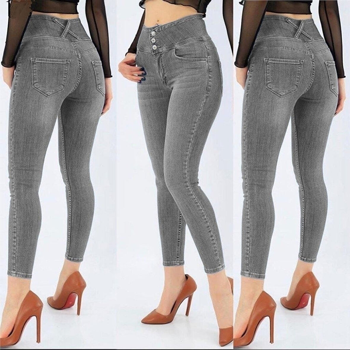 Rose's Boutiqe All About Women Yüksek Bel Likralı Jean Pantolon 90 Cm
