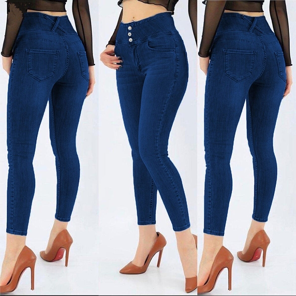 Rose's Boutiqe All About Women Yüksek Bel Likralı Jean Pantolon 90 Cm