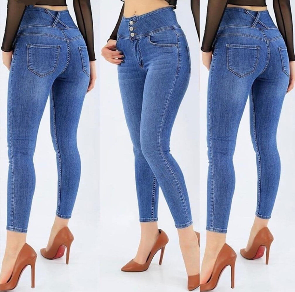 Rose's Boutiqe All About Women Yüksek Bel Likralı Jean Pantolon 90 Cm