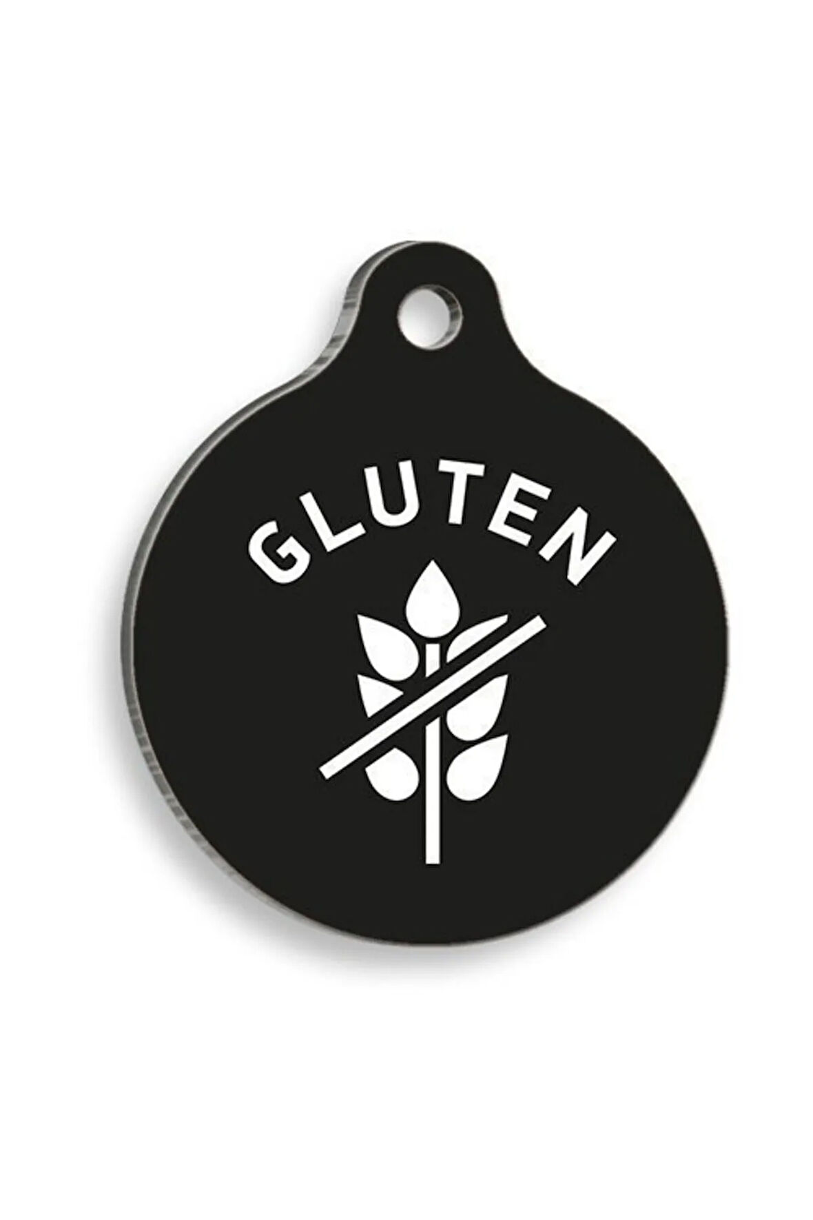 Gluten Alerjisi Yuvarlak Kedi ve Köpek Künyesi Large: 3,8 cm.