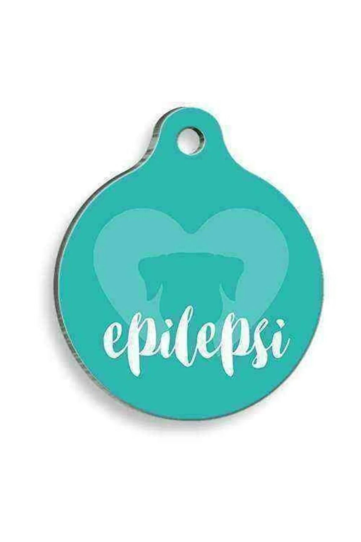 Epilepsi Köpek Mavi Yuvarlak Köpek Künyesi Large: 3,8 cm.