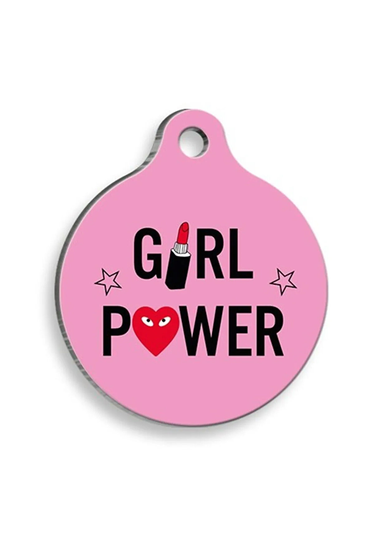 Girl Power Yuvarlak Şekilli Kedi ve Köpek Künyesi Small 2,1 x 3,1 cm