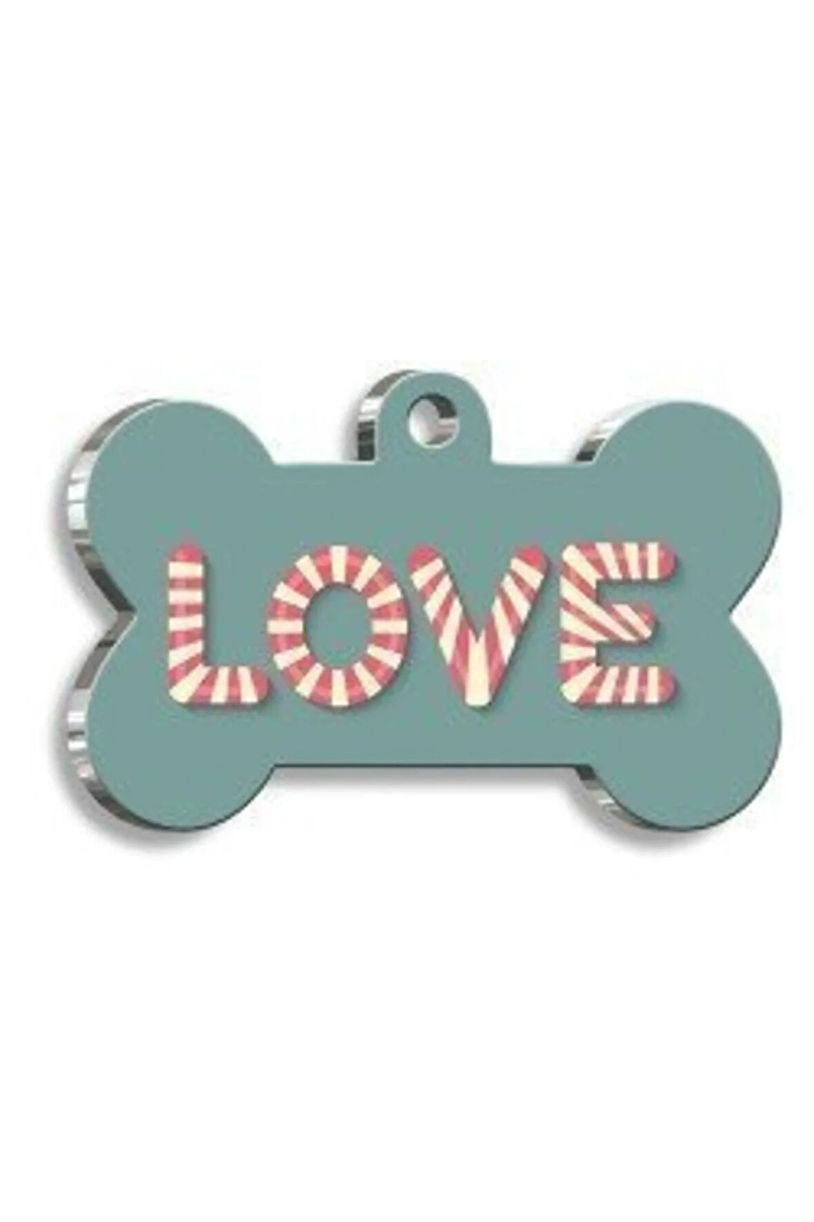 Love Şekerli Kedi Köpek Künyesi Small: 2,1 x 3,1 cm.