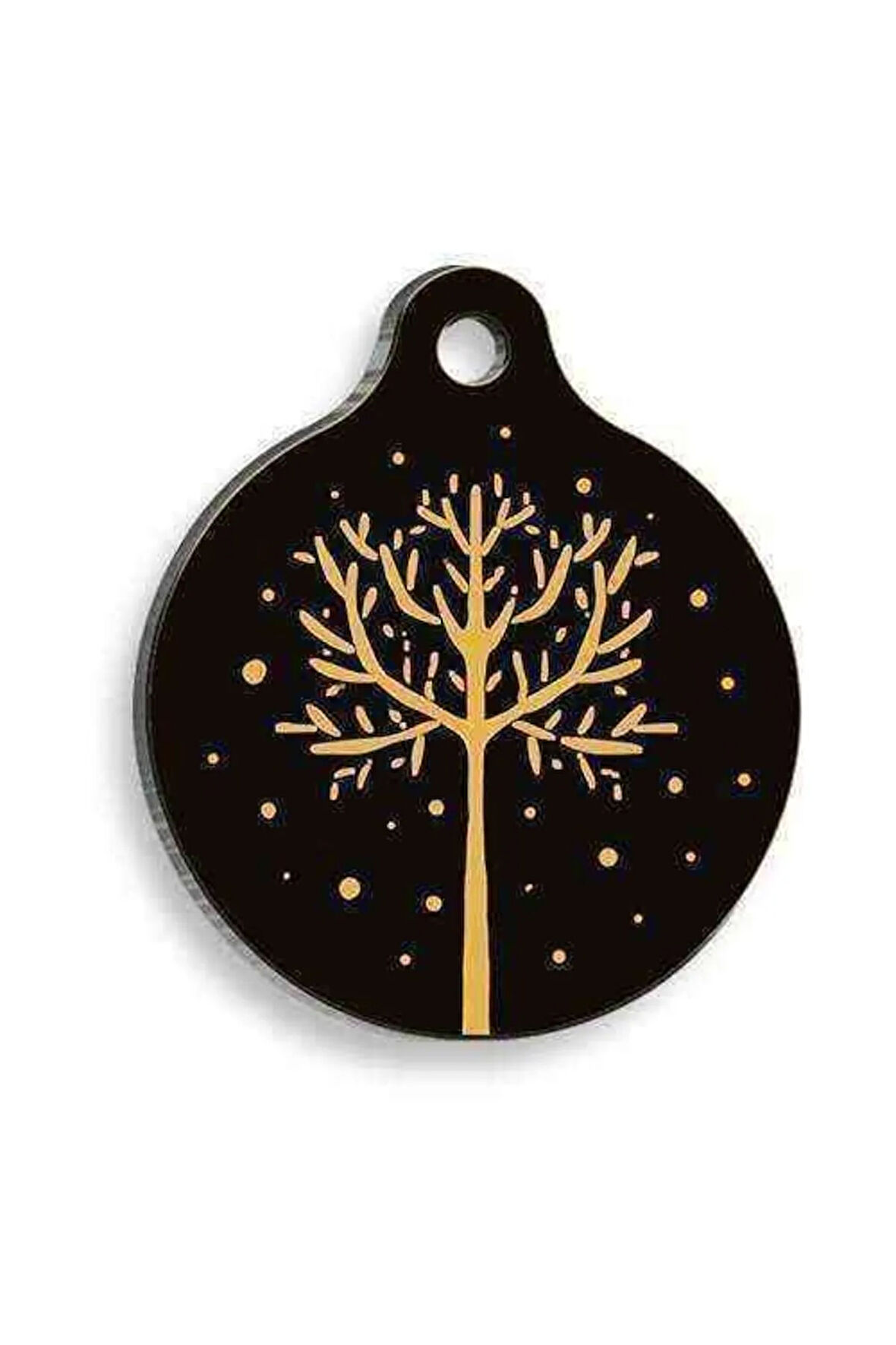 Christmas Serisi Black&yellow Tree Yuvarlak Kedi Ve Köpek Künyesi