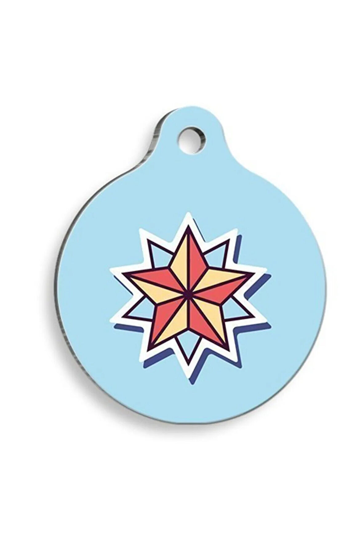 Stars Yuvarlak Kedi ve Köpek Künyesi Small: 2,5 cm.